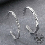 Viking Rune Möbius Twisted Stainless Steel Open Bracelet | Gthic.com