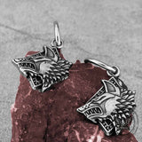 Viking Rune Wolf Head Stainless Steel Earrings | Gthic.com