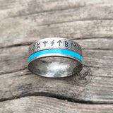 Viking Runes Amulet Stainless Steel Band Ring | Gthic.com