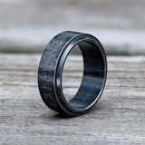 Viking Runes Carved Stainless Steel Spinner Ring | Gthic.com