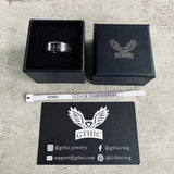 Viking Runes Carved Stainless Steel Spinner Ring