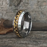 Viking Runes Chain Nordic Spinner Stainless Steel Ring