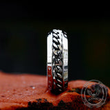 Viking Runes Chain Nordic Spinner Stainless Steel Ring | Gthic.com