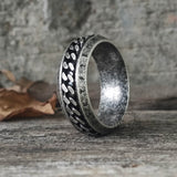 Viking Runes Chain Nordic Spinner Stainless Steel Ring
