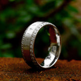 Viking Runes Gem-set Stainless Steel Band Ring | Gthic.com