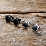 Viking Runes Octagon Stainless Steel Stud Earrings | Gthic.com