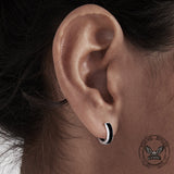 Viking Runes Stainless Steel Huggie Earrings | Gthic.com
