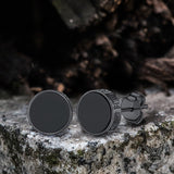 Viking Runes Stainless Steel Stud Earrings | Gthic.com
