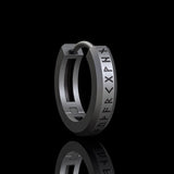 Viking Runes Sterling Silver Huggie Earrings | Gthic.com