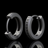 Viking Runes Sterling Silver Huggie Earrings | Gthic.com