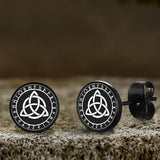 Viking Sigils Stainless Steel Stud Earrings | Gthic.com