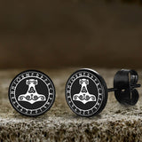 Viking Sigils Stainless Steel Stud Earrings | Gthic.com