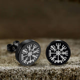 Viking Sigils Stainless Steel Stud Earrings