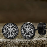 Viking Sigils Stainless Steel Stud Earrings | Gthic.com