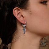 Viking Spear Head Valknut Stainless Steel Earrings