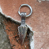 Viking Spear Head Valknut Stainless Steel Earrings | Gthic.com