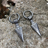 Viking Spear Head Valknut Stainless Steel Earrings | Gthic.com