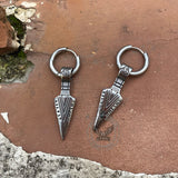 Viking Spear Head Valknut Stainless Steel Earrings