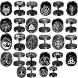 Viking Symbols Stainless Steel Stud Earrings