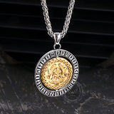 Viking Warrior Raven Rune Rotatable Stainless Steel Pendant