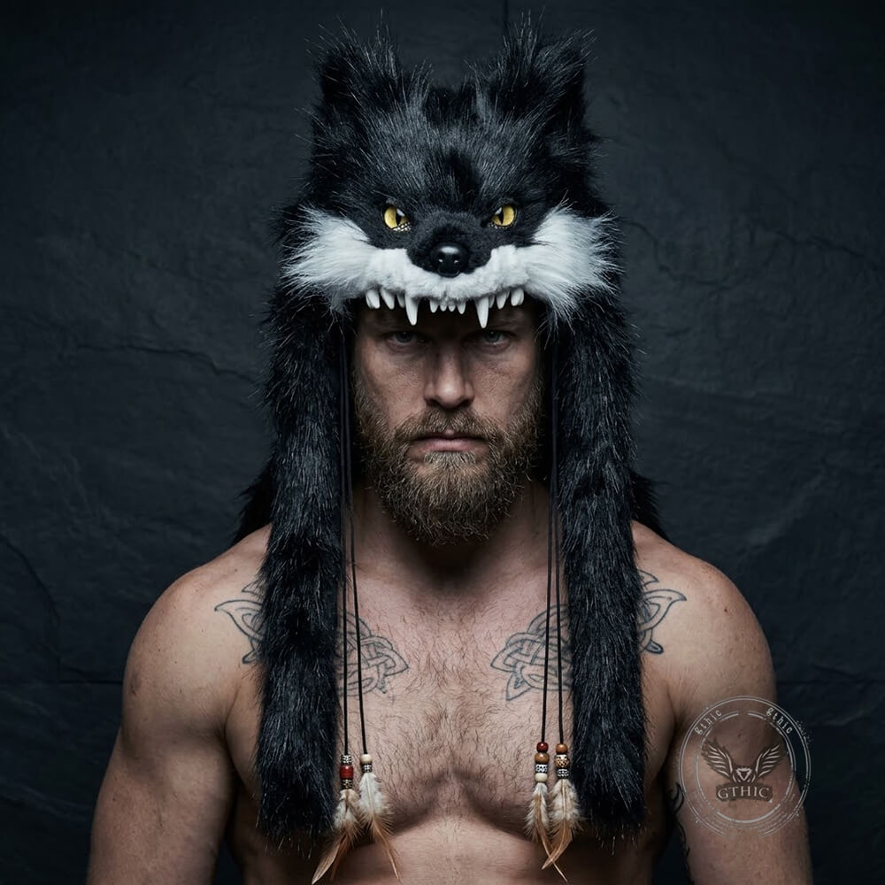 Viking Wolf Head Faux Fur Savage Tribal Hat – GTHIC