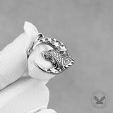 Viking Wolf Moon Stainless Steel Drop Earrings