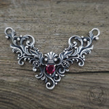 Vine Heart Shaped Gemstone Sterling Silver Pendant