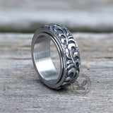 Vine Pattern Stainless Steel Spinner Ring | Gthic.com