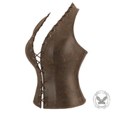 Vintage-Style Cutout Lace-Up Halter Sleeveless Top | Gthic.com