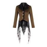 Vintage-Style Fitted Waist Lace Tailcoat Coat
