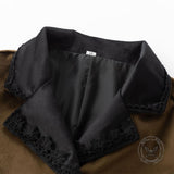 Vintage-Style Fitted Waist Lace Tailcoat Coat