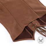 Vintage-Style Square-Neck Fitted Lace-Up Vest Top