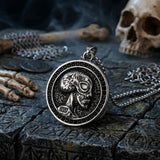 Vintage Alien Diamond-Set Stainless Steel Pendant