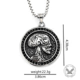 Vintage Alien Diamond-Set Stainless Steel Pendant
