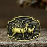 Vintage American Flag Elk Zinc Alloy Belt Buckle 02 | Gthic.com
