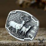 Vintage American Flag Elk Zinc Alloy Belt Buckle 03 | Gthic.com