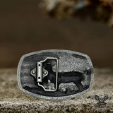 Vintage American Flag Elk Zinc Alloy Belt Buckle