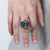 Vintage Anchor Chain Stainless Steel Marine Ring | Gthic.com