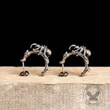 Vintage Ant Climbing A Tree Sterling Silver Earrings | Gthic.com