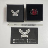 Vintage Archangel Michael Wings Gem Sterling Silver Ring