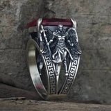 Vintage Archangel Michael Wings Gem Sterling Silver Ring