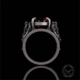 Vintage Archangel Michael Wings Gem Sterling Silver Ring