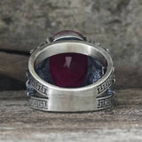 Vintage Archangel Michael Wings Gem Sterling Silver Ring