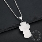Vintage Archangel Saint Michael Cross Stainless Steel Pendant
