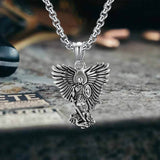 Vintage Archangel Saint Michael Stainless Steel Pendant