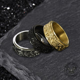 Vintage Auspicious Cloud Stainless Steel Spinner Ring | Gthic.com