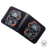 Vintage Bat Skull Bifold Wallet