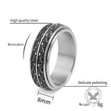 Vintage Beast-Motif Scrollwork Stainless Steel Spinner Ring
