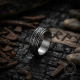 Vintage Beast-Motif Scrollwork Stainless Steel Spinner Ring