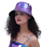 Vintage British Patent Leather Small Brim Bucket Hat | Gthic.com